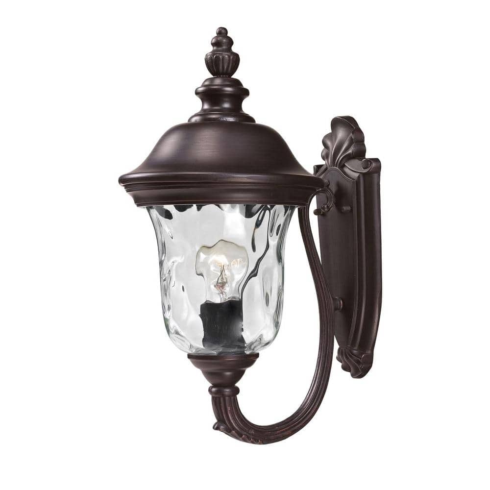 Armstrong Bronze Outdoor Hardwired Lantern Wall Sconce with No Bulbs Includ