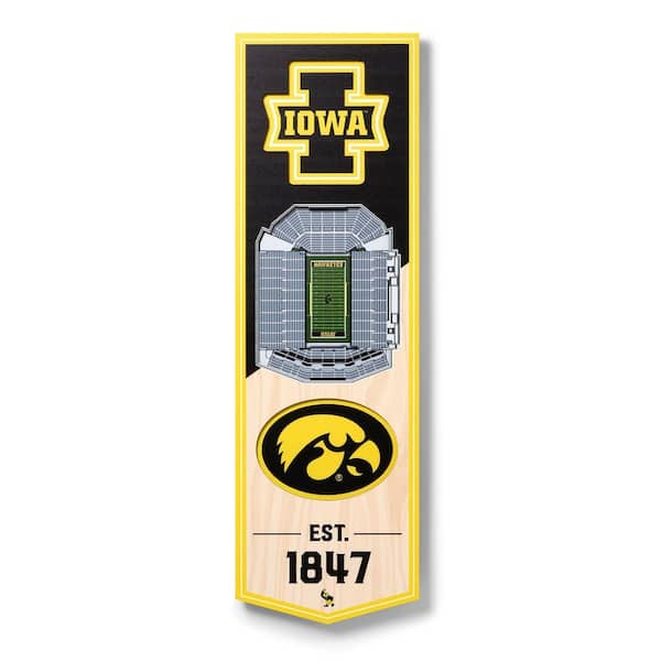 NCAA Iowa Hawkeyes 6 in. x 19 in. 3D Stadium Banner-Kinnick Stadium