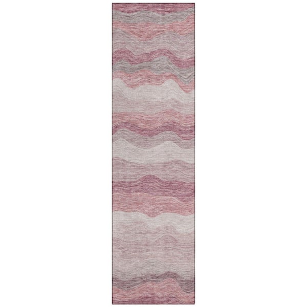 Chantille Machine Washable Indoor/Outdoor Abstract ACN2397 Salmon 2 ft. x 7 ft. Runner Rug