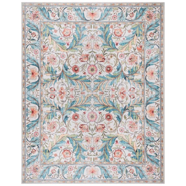 Gertmenian Crystal Print Altair Ivory 6 ft. x 9 ft. Floral Digitally Printed Polyester Area Rug