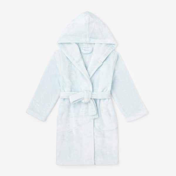 The Company Store Company Plush Family Kids 14/16 Pale Blue Robe