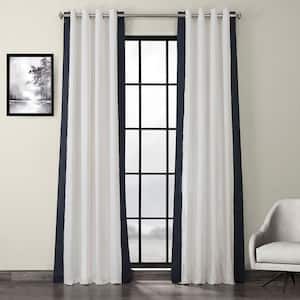 Fresh Popcorn & Polo Navy Solid Grommet Light Filtering Curtain - 50 in. W x 108 in. L (1 Panel)