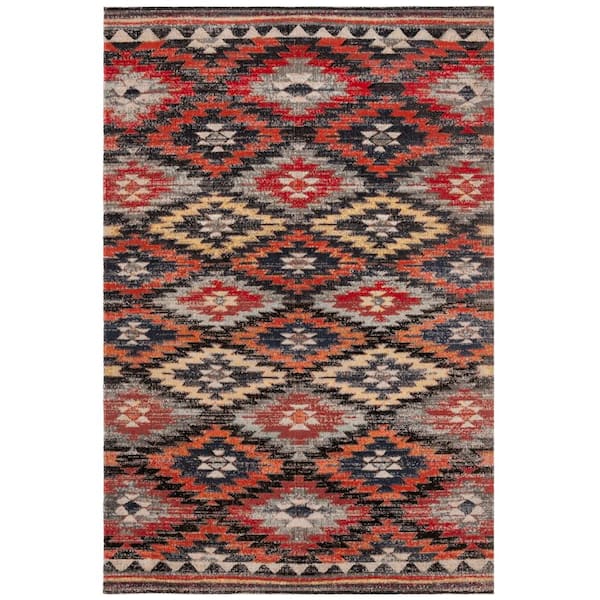 SAFAVIEH Montage Rust/Multi 8 ft. x 10 ft. Geometric Indoor/Outdoor Patio  Area Rug