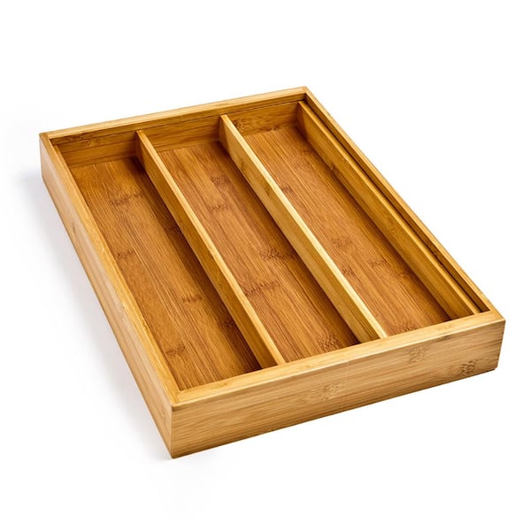 4-Piece Bamboo Expandable Drawer Organizer and Box Set – Seville Classics