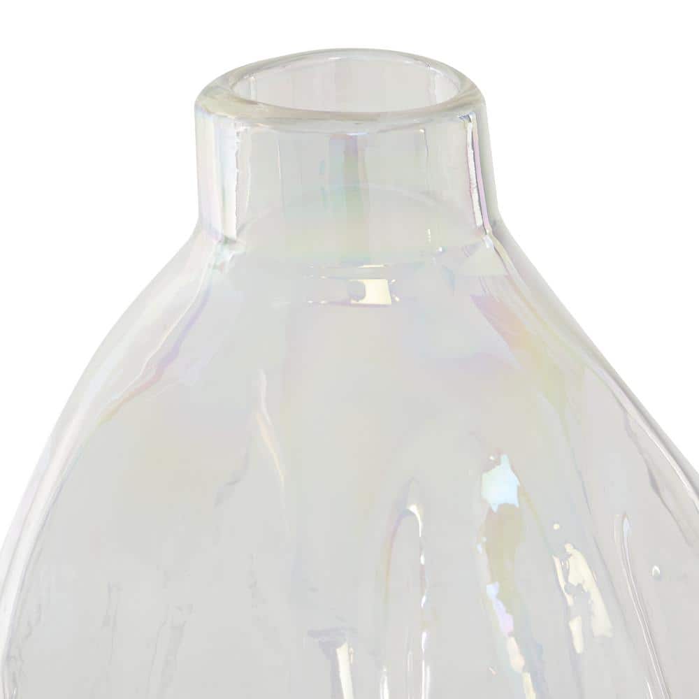 16" White Blown Glass Bud Table Vase