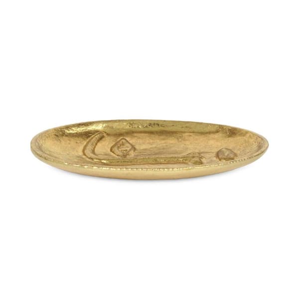 HomeRoots Gold Oval Metal 8 in. Decorative Tray