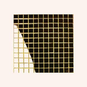 Reflections Gold 12 in. x 12 in. x 0.2 in. Square Mosaic Glass Mirror Peel and Stick Tile (44 sq. ft./Case)