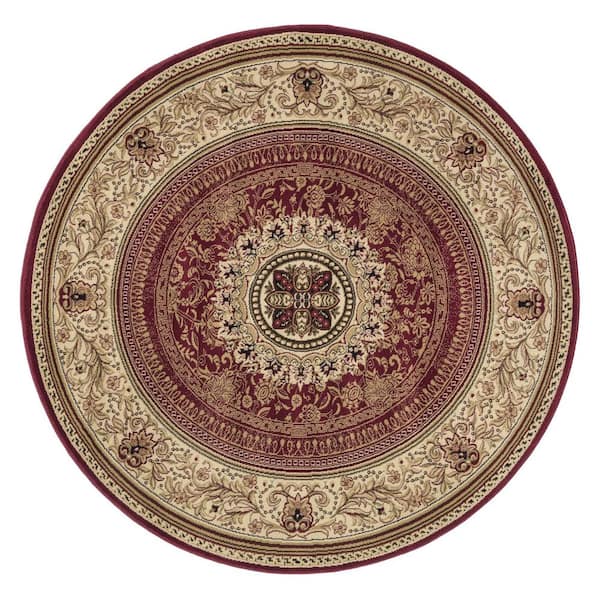 Concord Global Trading Ankara Chateau Red 8 ft. Round Area Rug