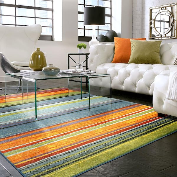 Rainbow Multi 6 ft. x 9 ft. Striped Area Rug