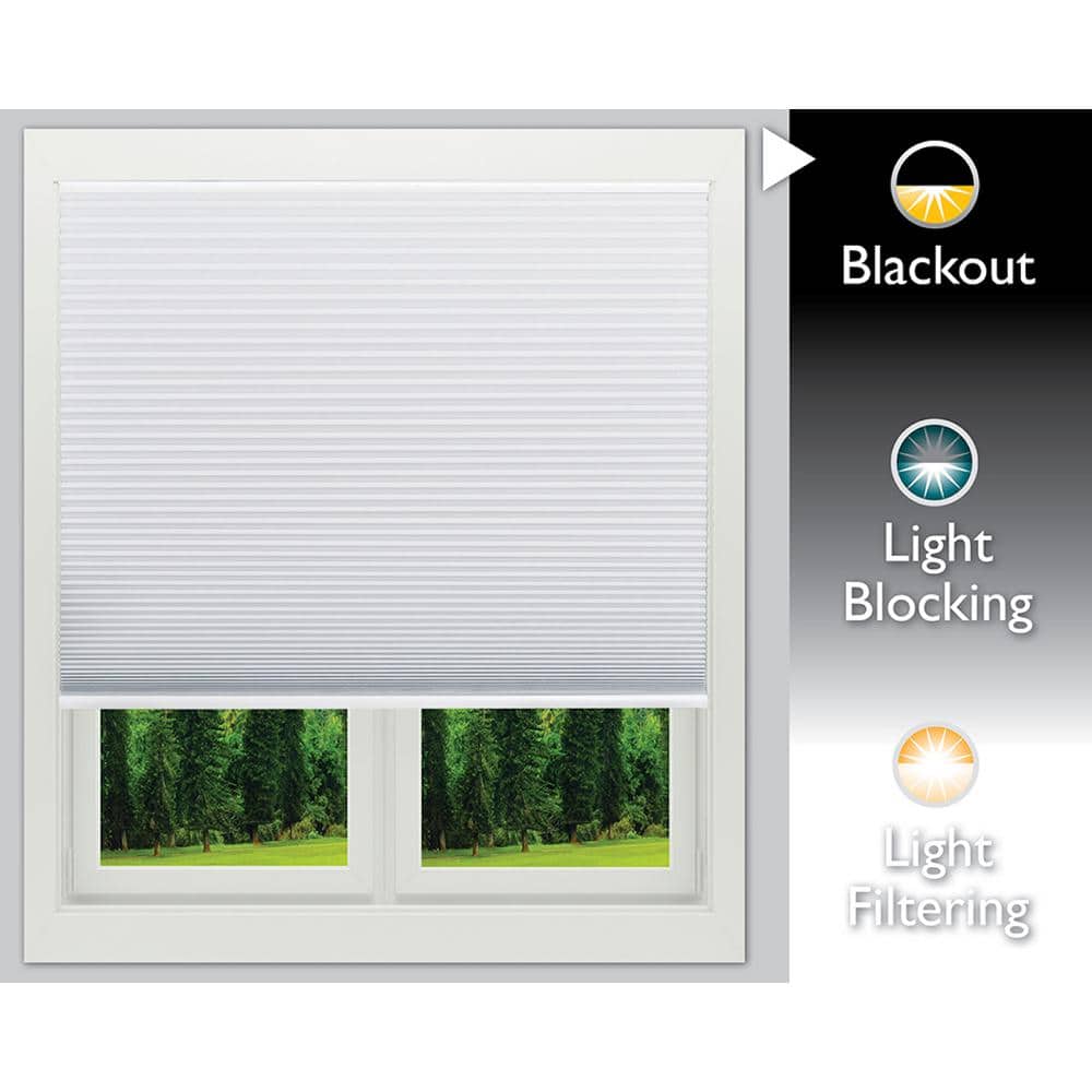 White Cordless Blackout Cellular Fabric Indoor Shade 30" x 64"