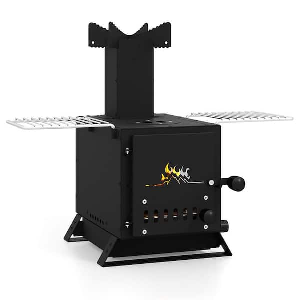 Costway Stainless Steel Camp Wood Burning Stove with Heat