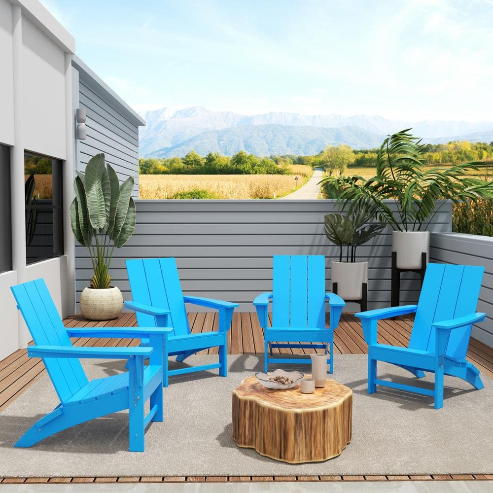 WESTIN OUTDOOR Shoreside Pacific Blue Folding Adirondack Chair (Set of