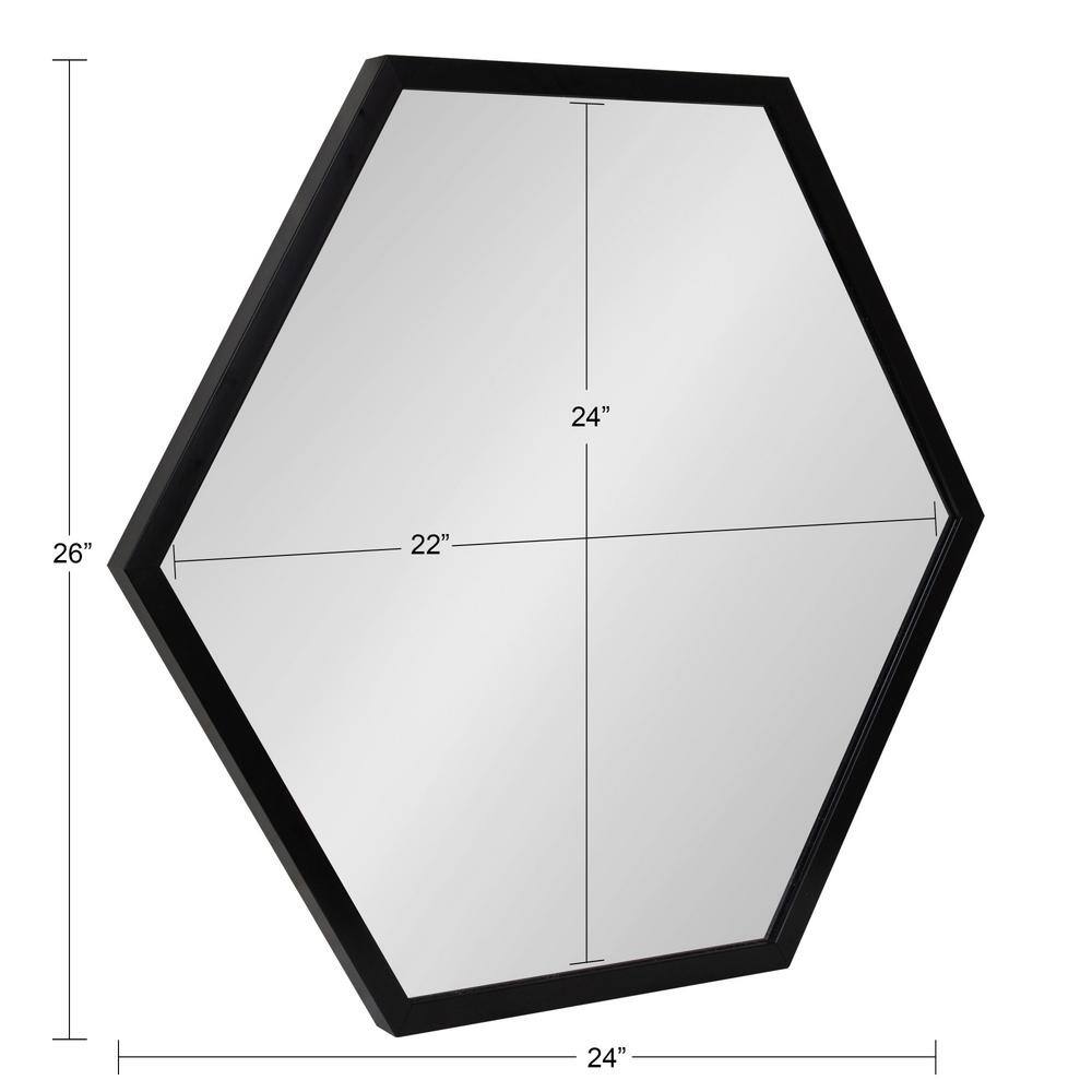 Laverty 24" x 26" Modern Hexagon Black Framed Wall Mirror