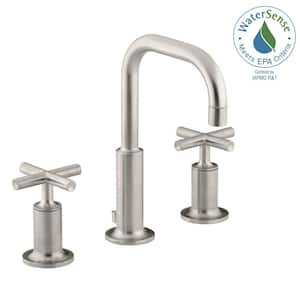 Purist 8 in. Widespread 2-Handle Mid-Arc Bathroom Faucet in Vibrant Brushed Nickel