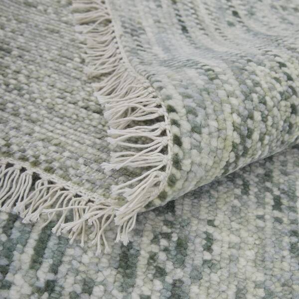 Classic 2 x 10 Ivory and Green Floral Washable Area Runner Rug