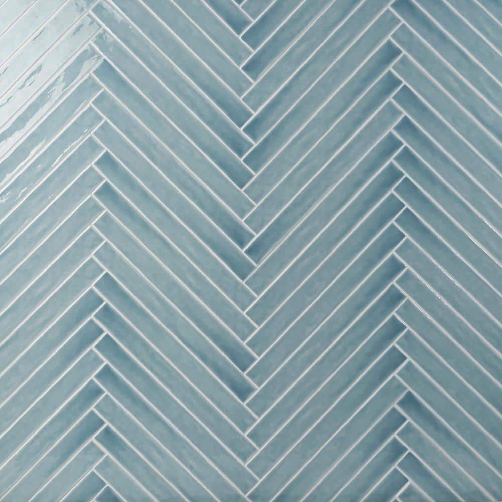 Nantucket Blue 2" x 20" Polished Ceramic Subway Wall Tile