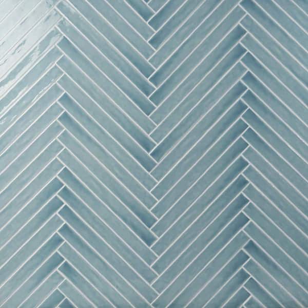 Ivy Hill Tile Nantucket Blue 2 in. x 20 in. Polished Ceramic Wall Tile (5.38 sq. ft./Case)