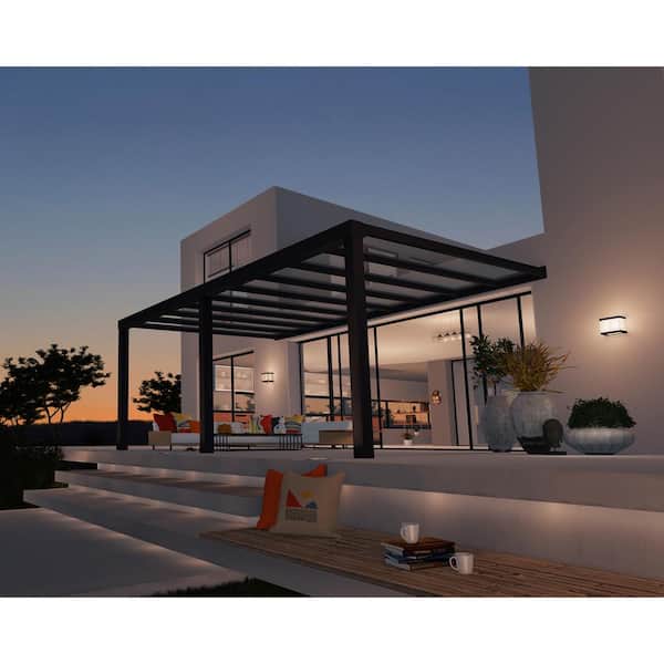 Stockholm 11 ft. x 22 ft. Gray/Clear Aluminum Patio Cover