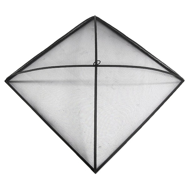 31 in. Black Square Steel Mesh Fire Pit Spark Screen Cover