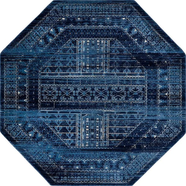 Unique Loom District Sequoia Blue 7' 11 x 7' 11 Area Rug