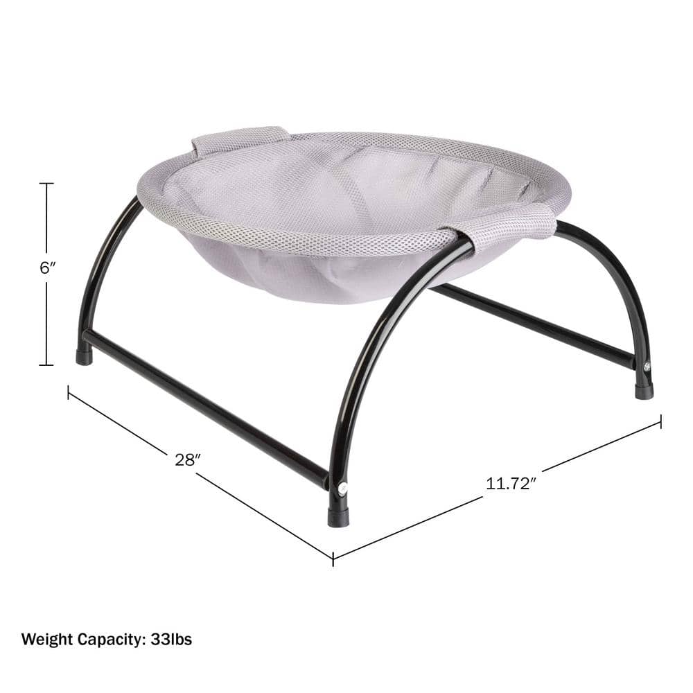 Small Gray Mesh Cat Hammock with Metal Frame