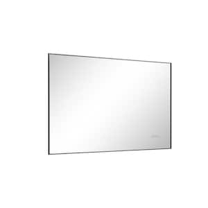 42 in. W x 24 in. H Large Rectangular Aluminium Framed Dimmable Wall LED Bathroom Vanity Mirror with Back Light in Black