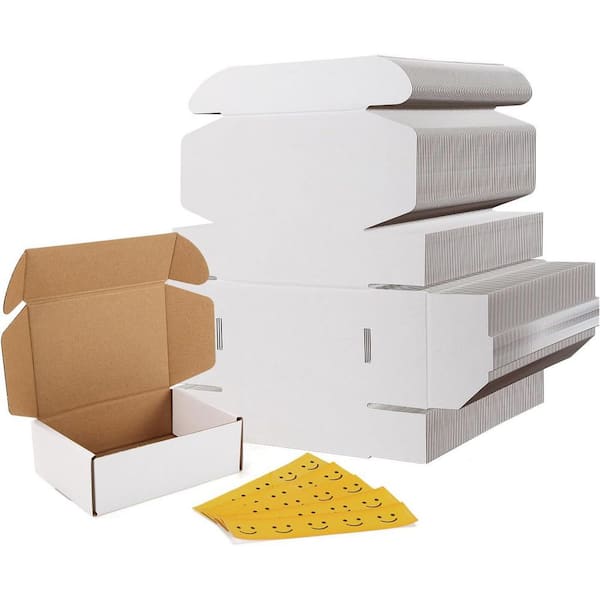 Unbranded 6.45 lb. 6 x 4 x 2 Recyclable Cardboard Small Shipping Boxes White Corrugated Mailer 75 Pack