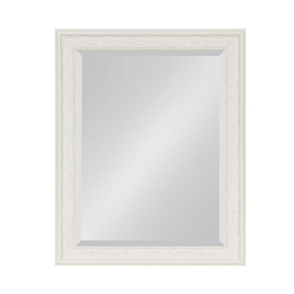 Alysia White Ornate Rectangular Vanity Wall Mirror