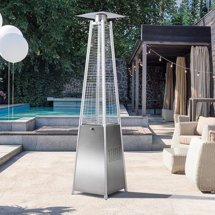 42,000 BTU Stainless Steel Propane Standing Patio Heater