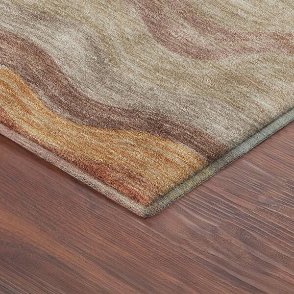 Mayfield Premium Machine Washable Abstract AMF2397 Copper 10 ft. x 14 ft. Area Rug
