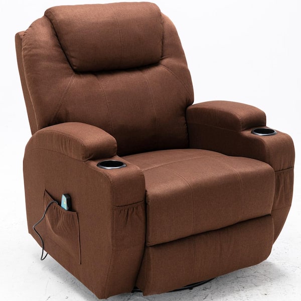 Z-joyee Brown Fabric Multi-purpose Recliner Single Recliner