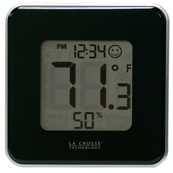 La Crosse Technology Digital Thermometer and Hygrometer in Black