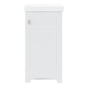 Bayler 17-1/2 in. W x 13-1/2 in. D Bath Vanity in Linen White with Porcelain Vanity Top in White with White Basin