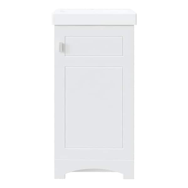 Glacier Bay Bayler 17-1/2 in. W x 13-1/2 in. D Bath Vanity in Linen White with Porcelain Vanity Top in White with White Basin