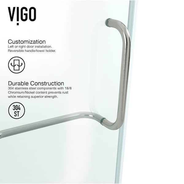 Monteray 30 in. L x 30 in. W x 73 in. H Frameless Pivot Square Shower Enclosure in Brushed Nickel with Clear Glass