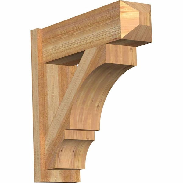Ekena Millwork 8 in. x 26 in. x 26 in. Balboa Craftsman Rough Sawn Western Red Cedar Outlooker