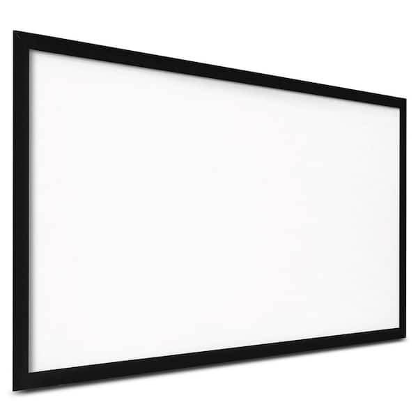 130 in. Movie Projector Screen 4K HD Fixed Frame with Aluminum Frame Wall Mounted in Black