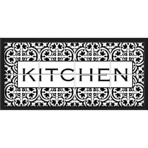 Black and White Kitchen Tile and Type Framed Wall Art