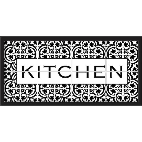 RoomMates Black and White Kitchen Tile and Type Framed Wall Art