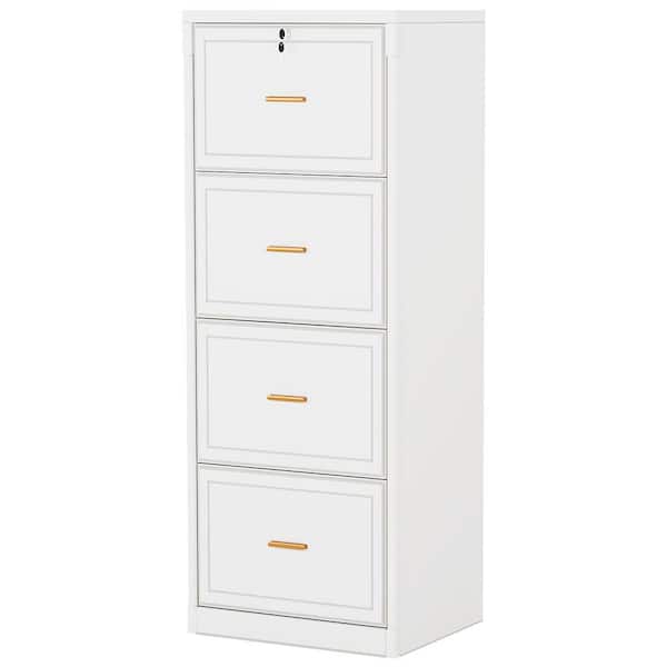 Cindy Tribesigns 4-Drawer White Wood 22.8 in. W Lateral Vertical File Cabinet Storage Home Office A4/Letter/Legal Size