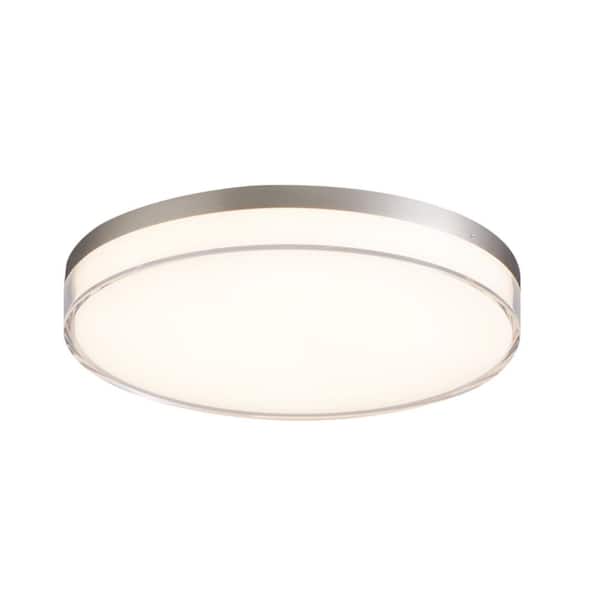 Minka Lavery Vantage 11 in. 1-Light Brushed Nickel LED Flush Mount with Acrylic Shade