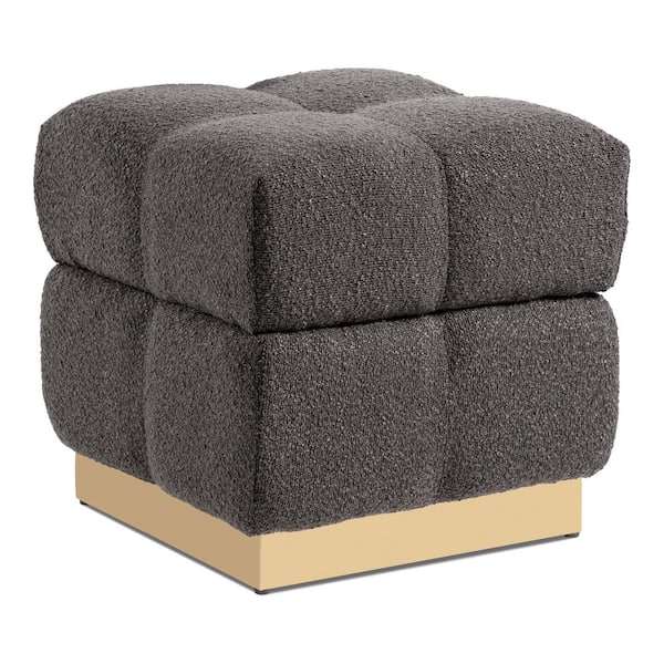 Furniture of America Resa Modern Charcoal Boucle Fabric Square