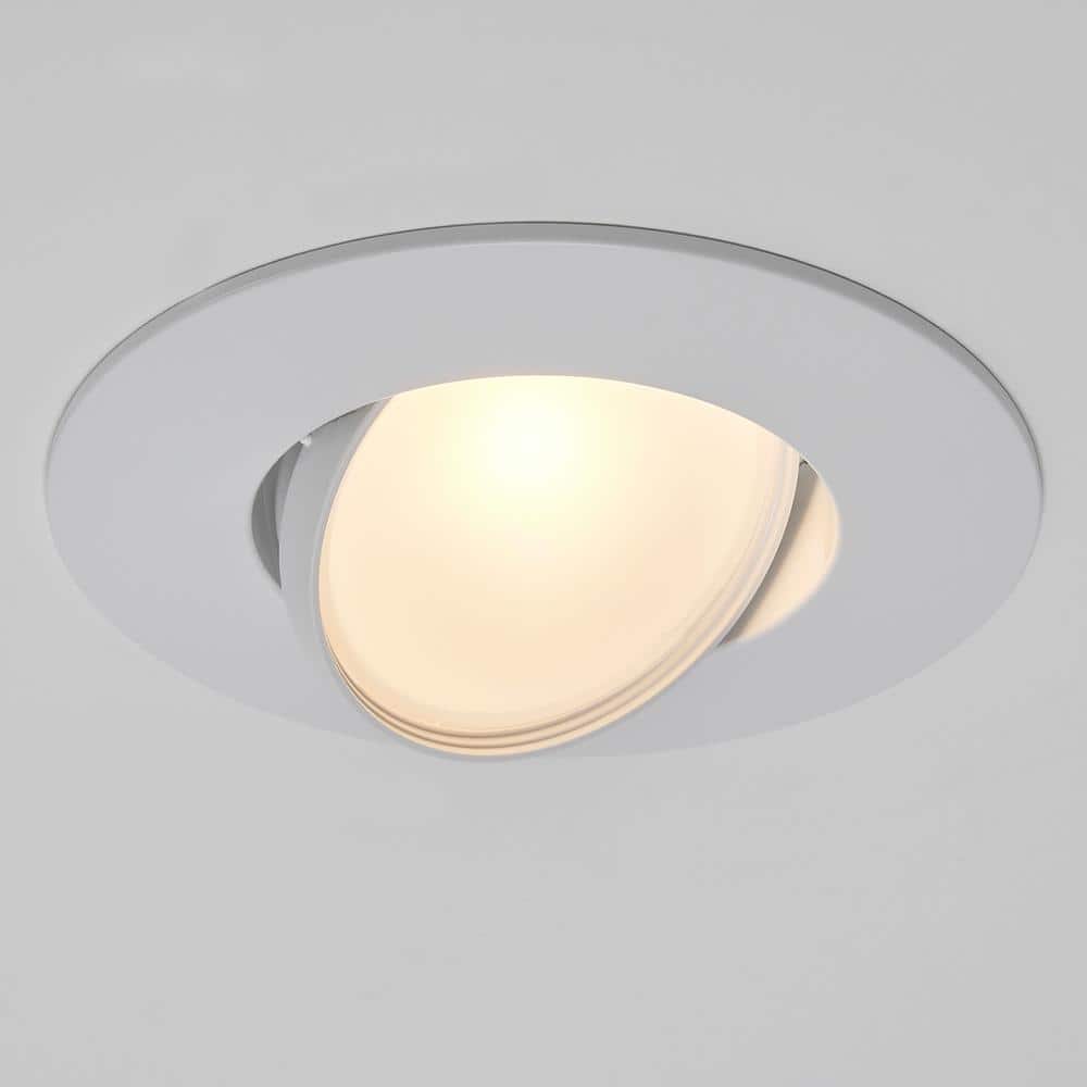 Adjustable White Aluminum LED Retrofit Downlight with Gimbal