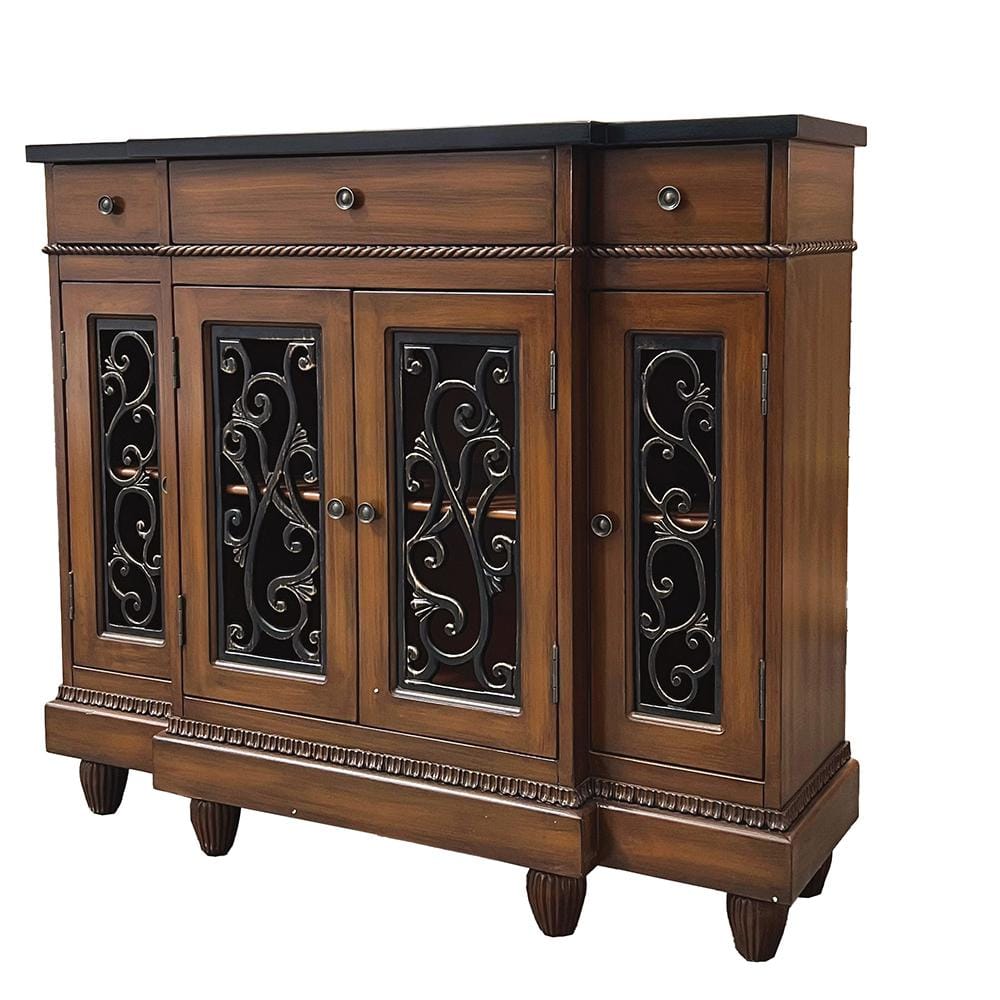 Vidi Oak and Antique Bronze 45'' Console Table with Storage