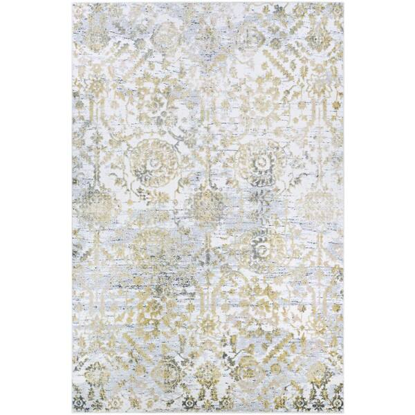 Couristan Calinda Marlowe Gold-Silver-Ivory 5 ft. x 8 ft. Area Rug