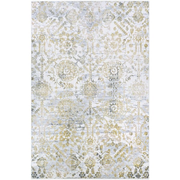 Couristan Calinda Marlowe Gold-Silver-Ivory 7 ft. x 10 ft. Area Rug