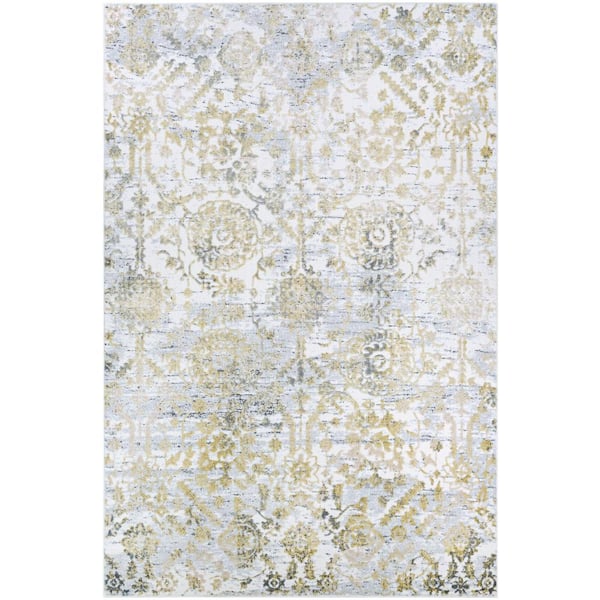 Couristan Calinda Marlowe Gold-Silver-Ivory 8 ft. x 11 ft. Area Rug