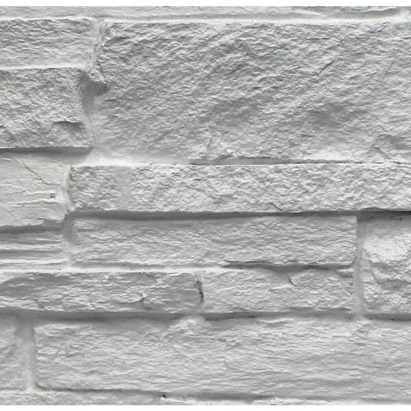 Superior Building Supplies Dove White 8 in. x 8 in. x 3/4 in. Faux Mountain Ledge Stone Sample