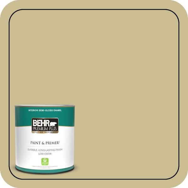 BEHR PREMIUM PLUS 1 qt. #M330-4 Morning Tea Semi-Gloss Enamel Low Odor Interior Paint & Primer