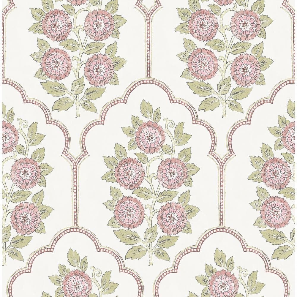 Rose Pink Floral Bazaar Peel and Stick Wallpaper Roll